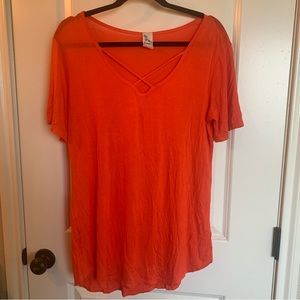 NWOT Large Brenda’s U.S.A. Orange Short Sleeve Shirt